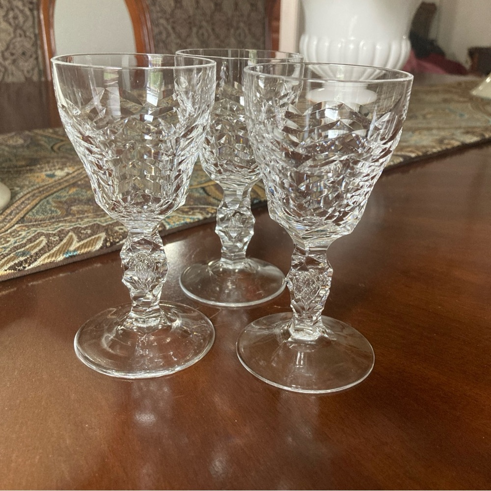 (3) VTG Royal Leerdam Netherland crystal port wine glasses
